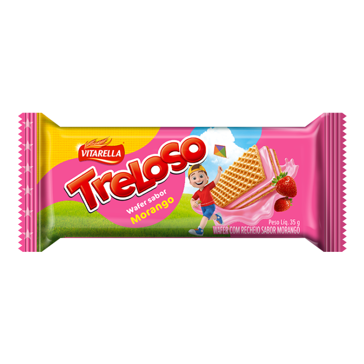 Treloso Wafer Sabor Morango