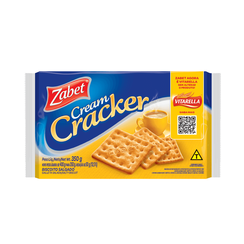 Zabet Cream Cracker Vitarella Tem diferença. Tem sabor.