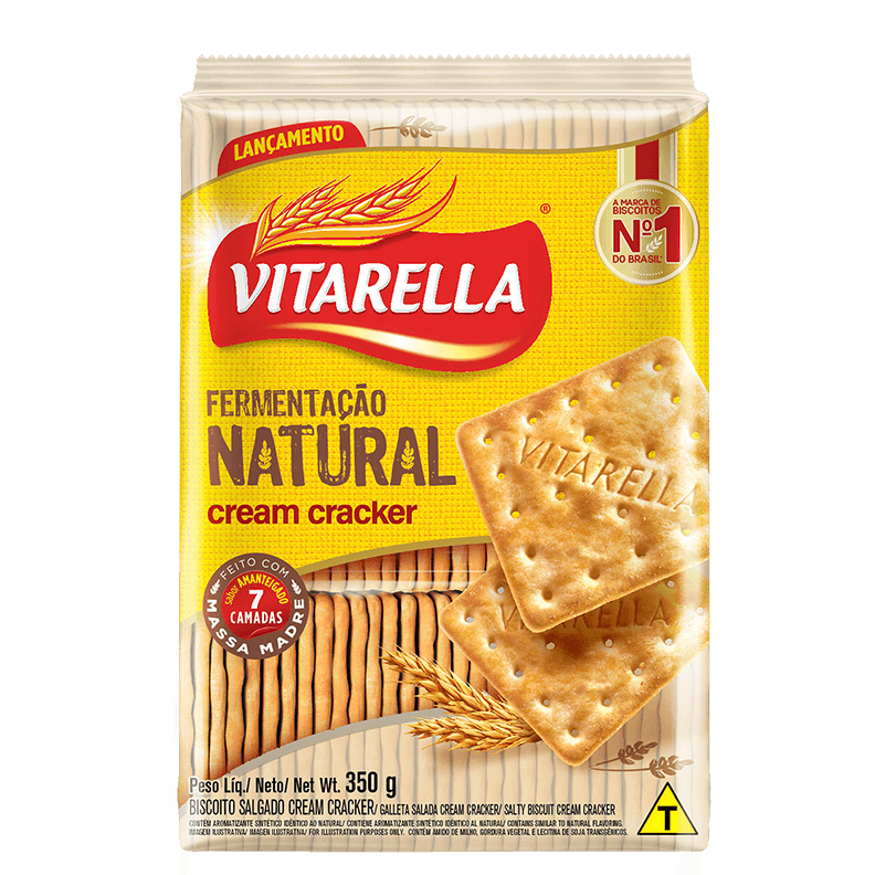 Cream Cracker Fermentação Natural Vitarella Tem diferença. Tem sabor.
