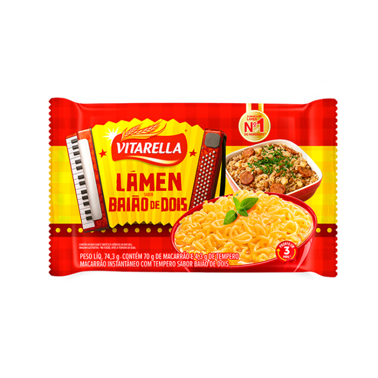 Macarrão Instantâneo com Tempero sabor Baião de Dois Macarrão Instantâneo com Tempero sabor Baião de Dois